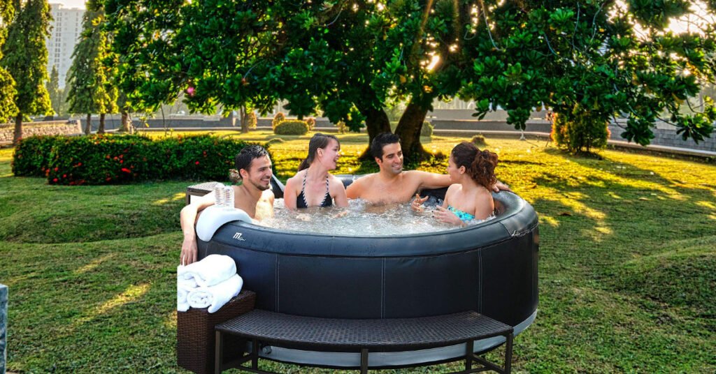 inflatable hot tub with seats featured image