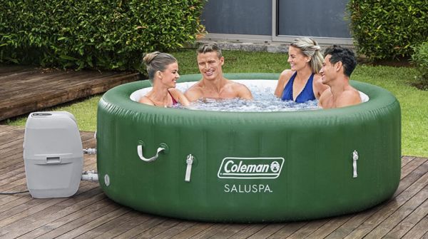 coleman saluspa 4-6 person inflatable portable massage hot tub spa