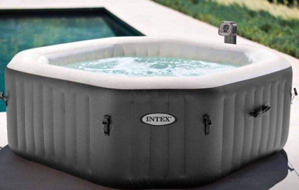 intex 120 bubble jets 4 person octagonal portable inflatable hot tub spa