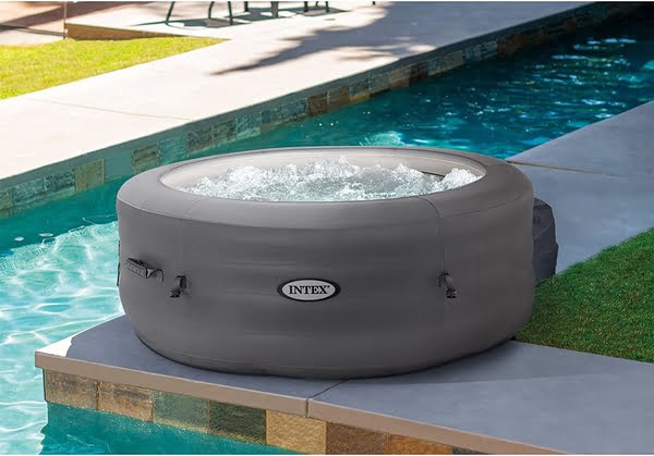 Intex PureSpa Deluxe Cover 4 Person Blow Up Hot Tub